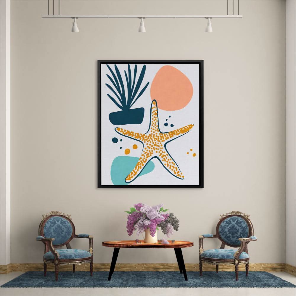 Playful Starfish - Large Abstract Canvas Print
