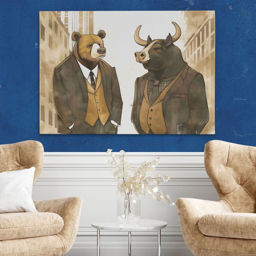 Pocket Change - Earth Tones Bull Canvas Print