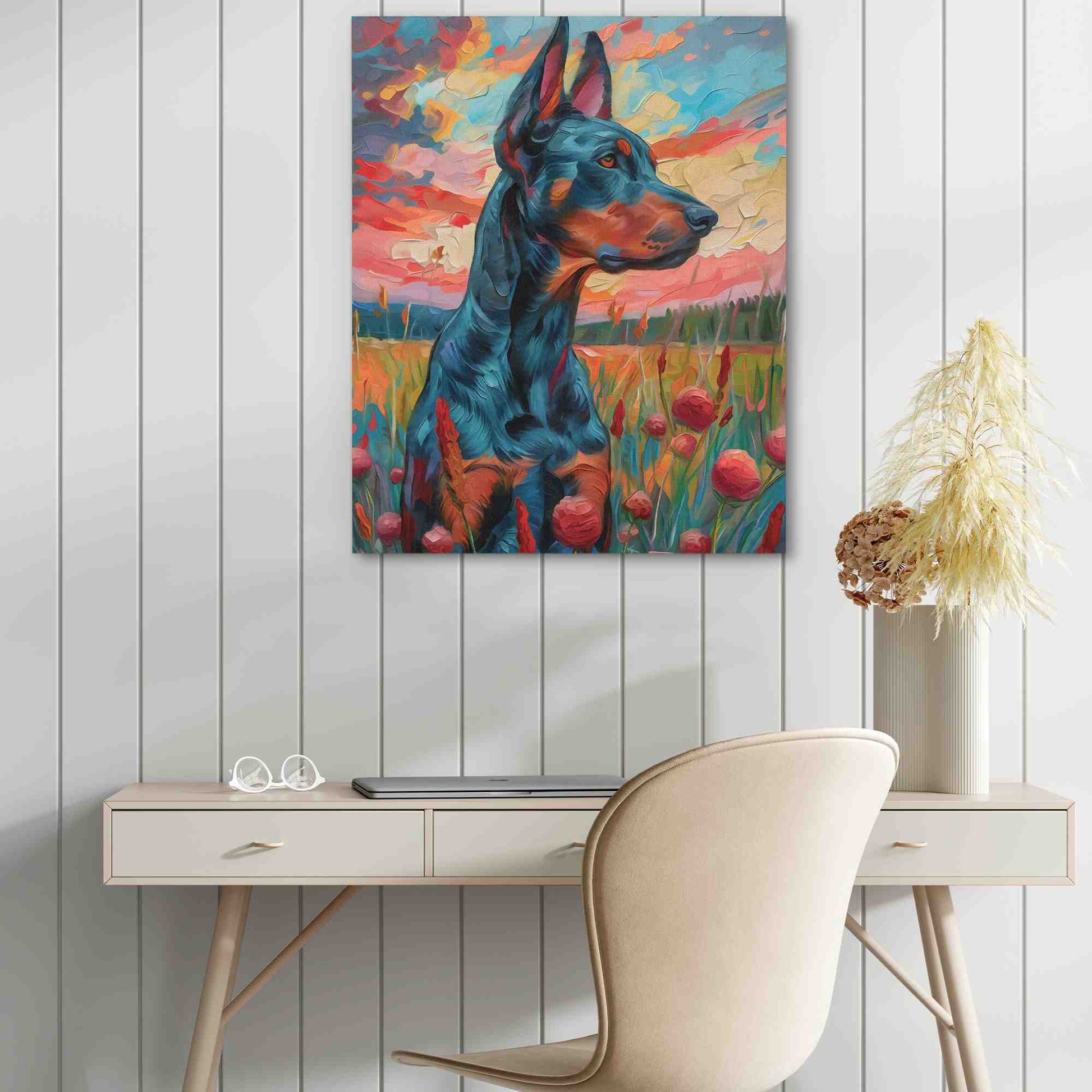 Pointed Ears - Doberman Canvas Print