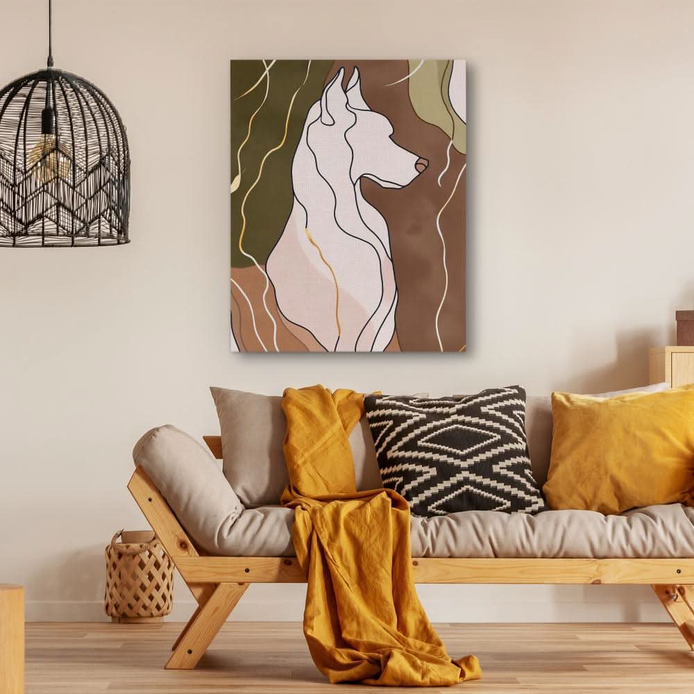 Pointed Focus - Beige Dog Canvas Print