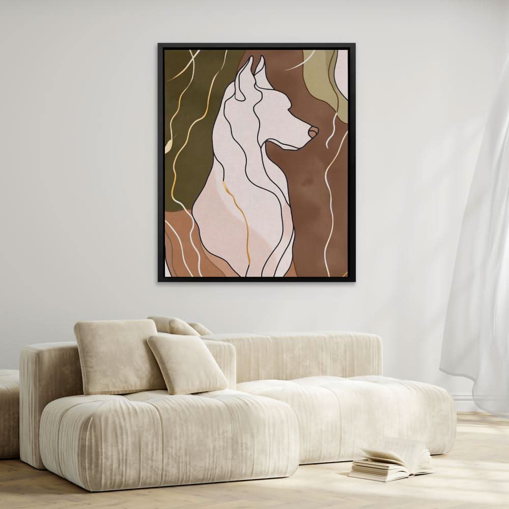 Pointed Focus - Minimalist Brown Canvas Wall Art