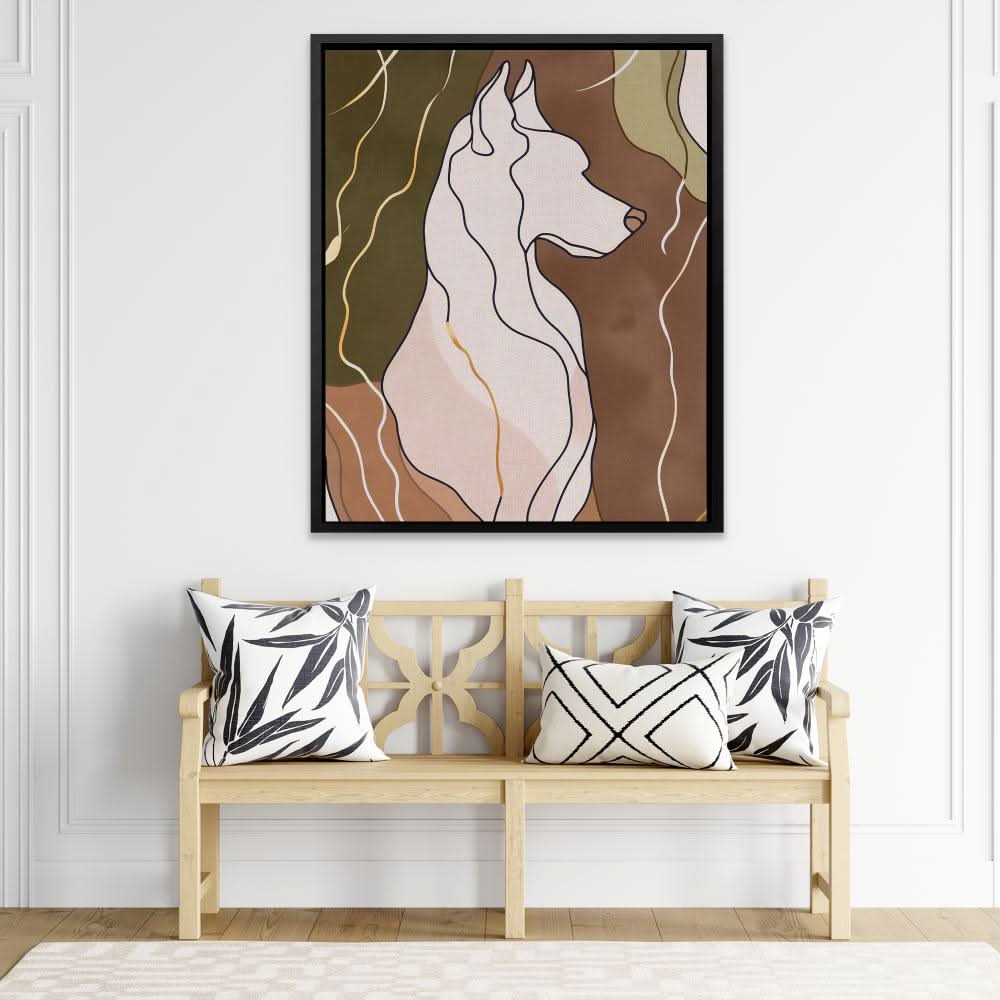Pointed Focus - Dog Wall Art in Black Frame