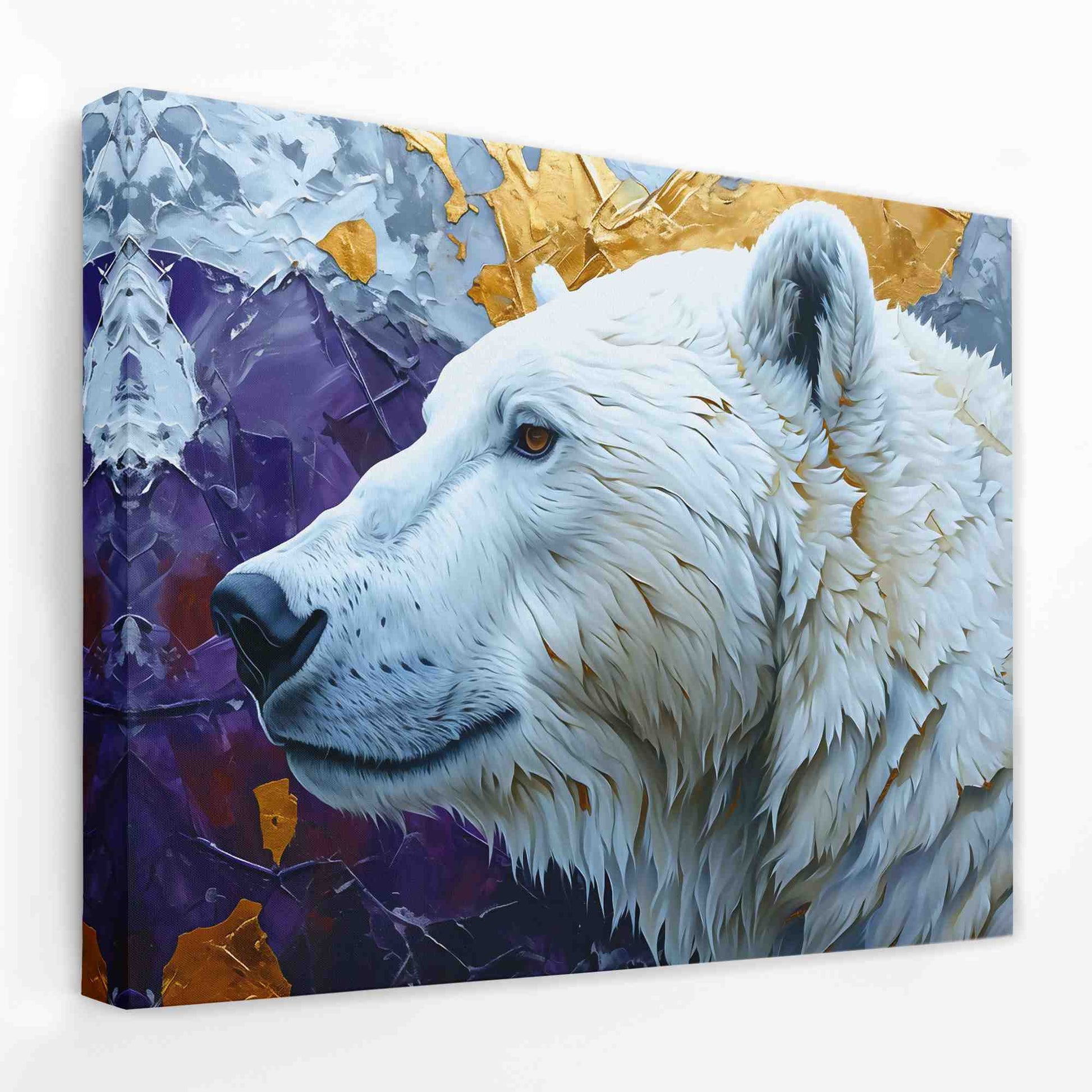 Polar Bear Portrait - Animals Canvas Wall Art