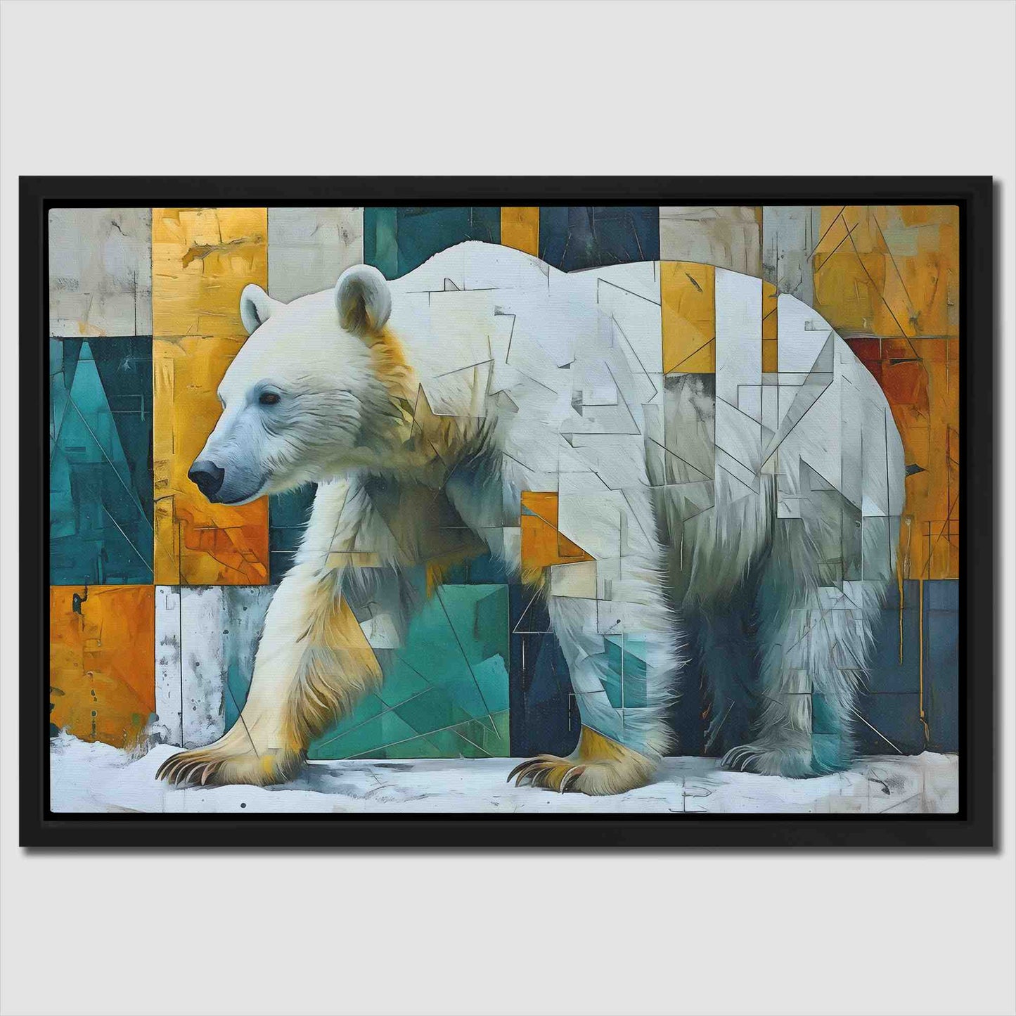 Polar Bear Prism - Gold Wall Art
