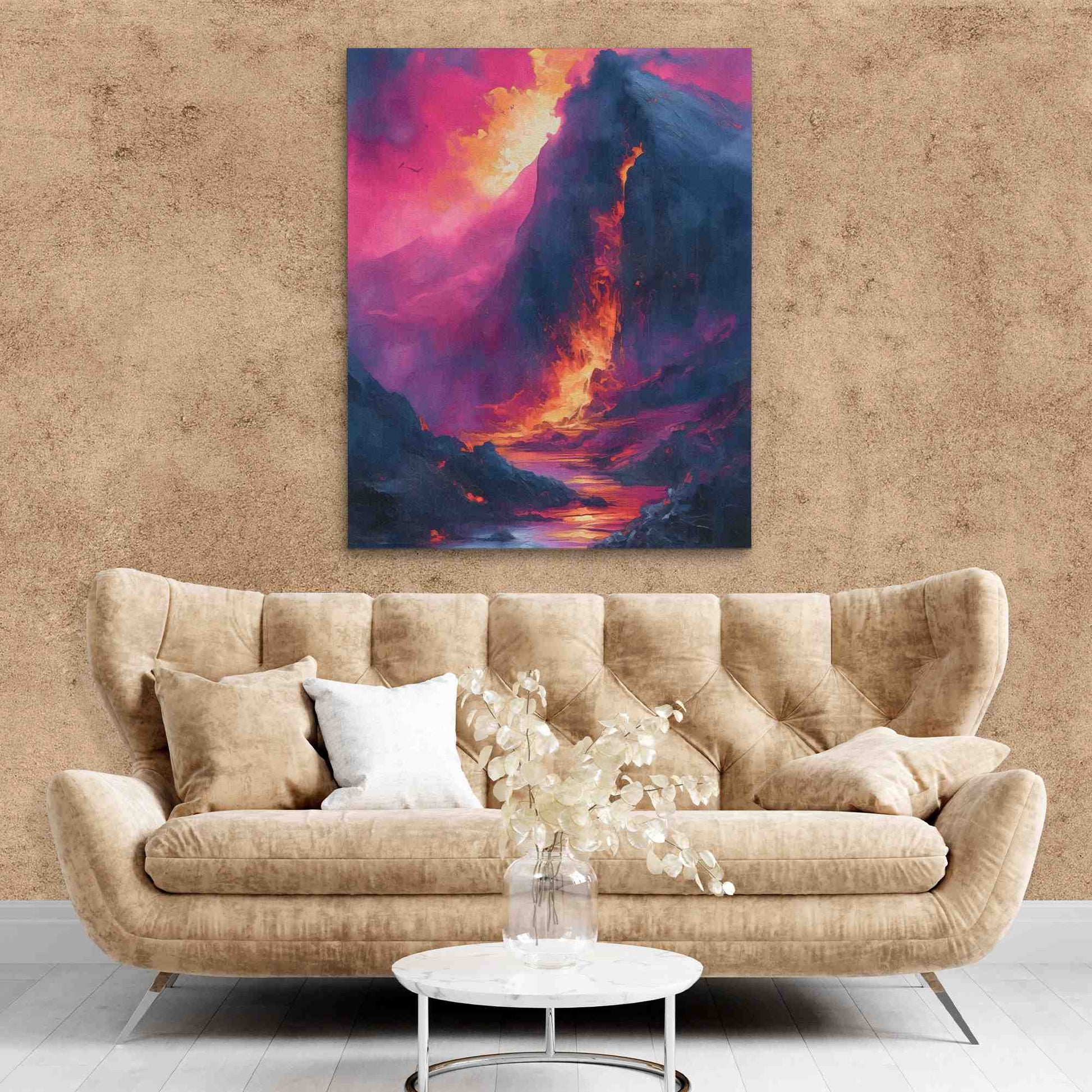 Pompeii Eruption - Wall Art in Black Frame