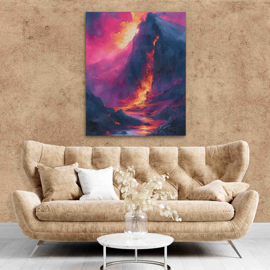 Pompeii Eruption - Wall Art in Black Frame