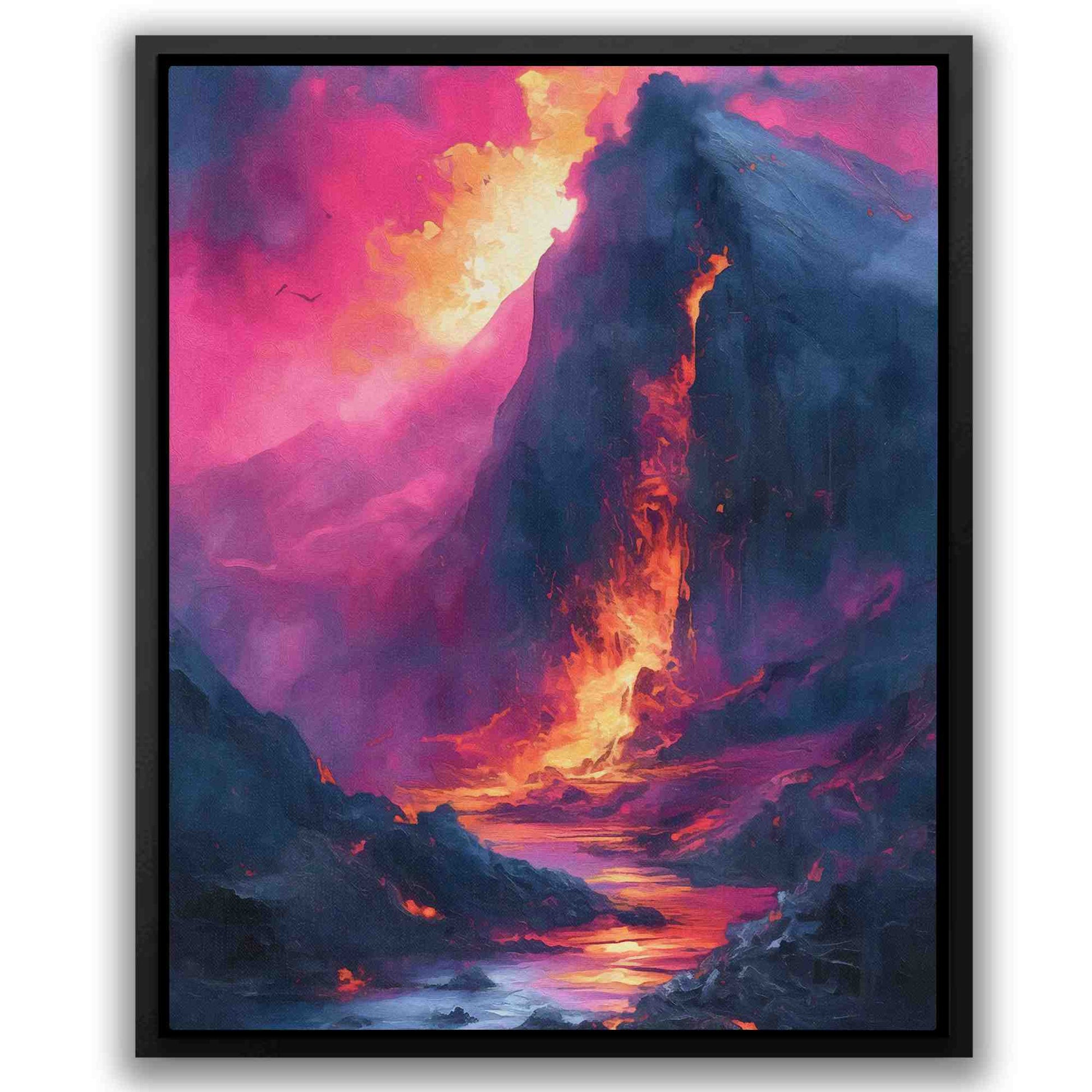 Pompeii Eruption - Gold Canvas Wall Art