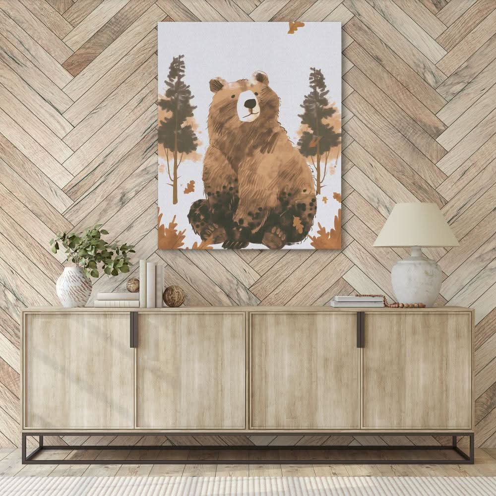 Pondering Bear - Animals Art for Bedroom