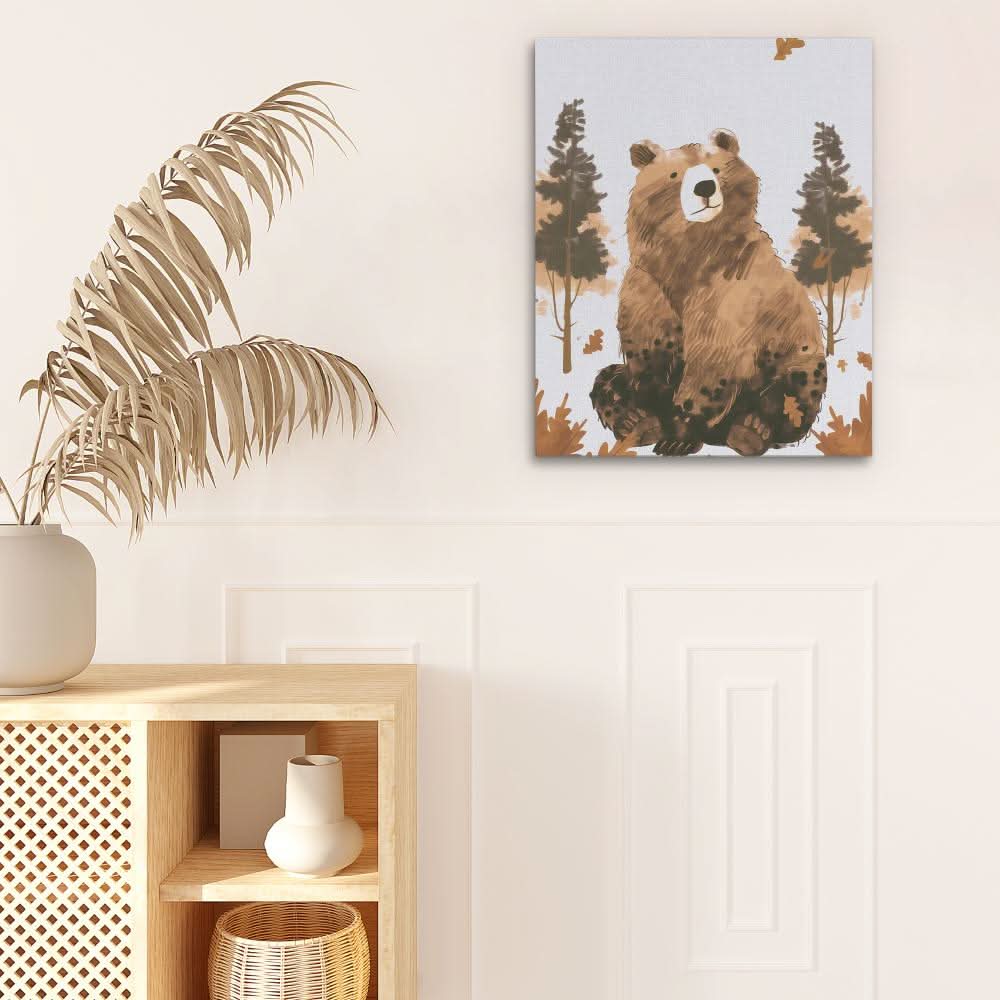 Pondering Bear - Large Modern Canvas Print