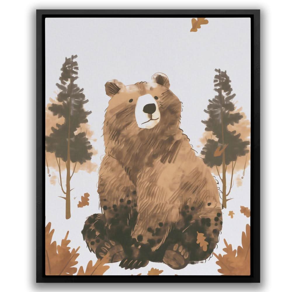 Pondering Bear - Brown Bear Canvas Print