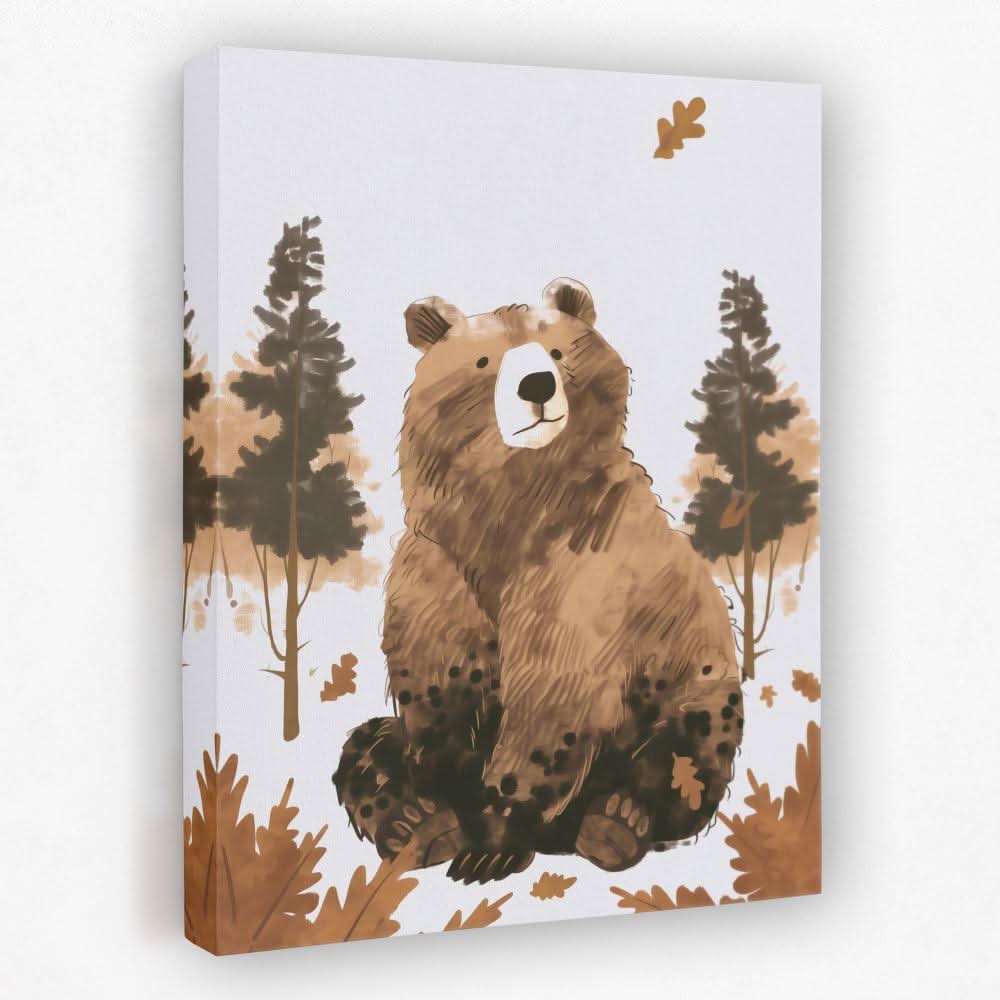 Pondering Bear - Animals Canvas Wall Art