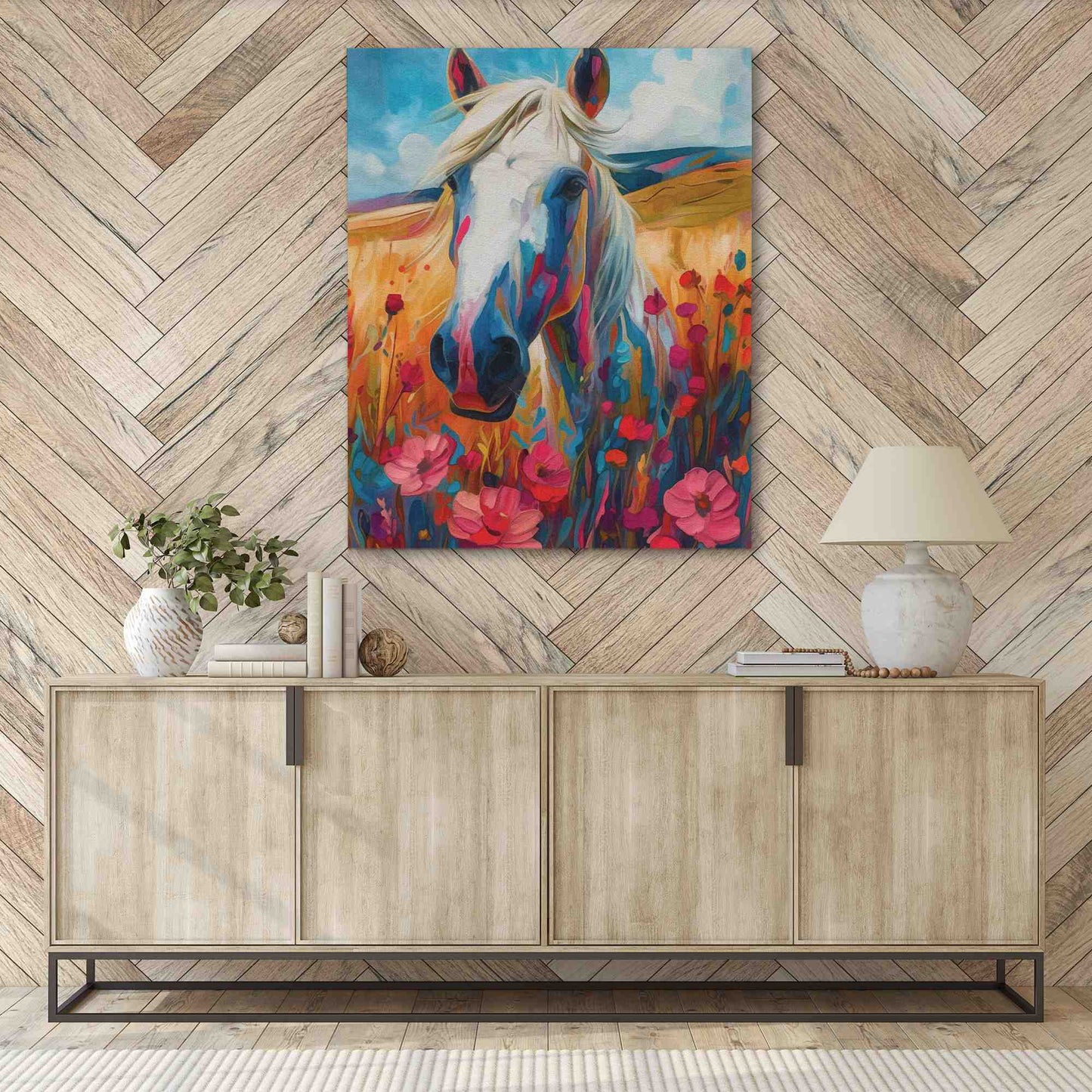 Pony Paradise - Floral Canvas Print