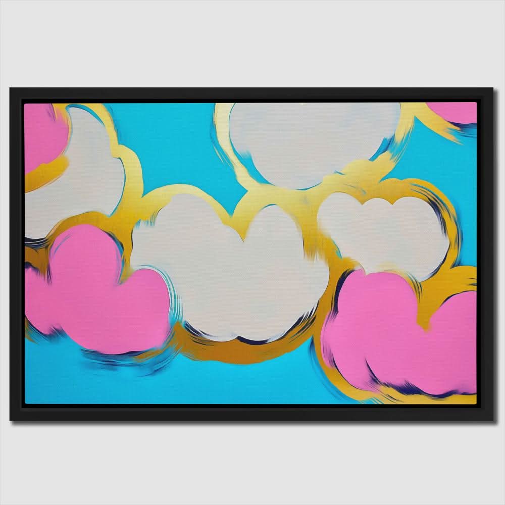 Pop Art Clouds - Blue Pop Culture Canvas Print