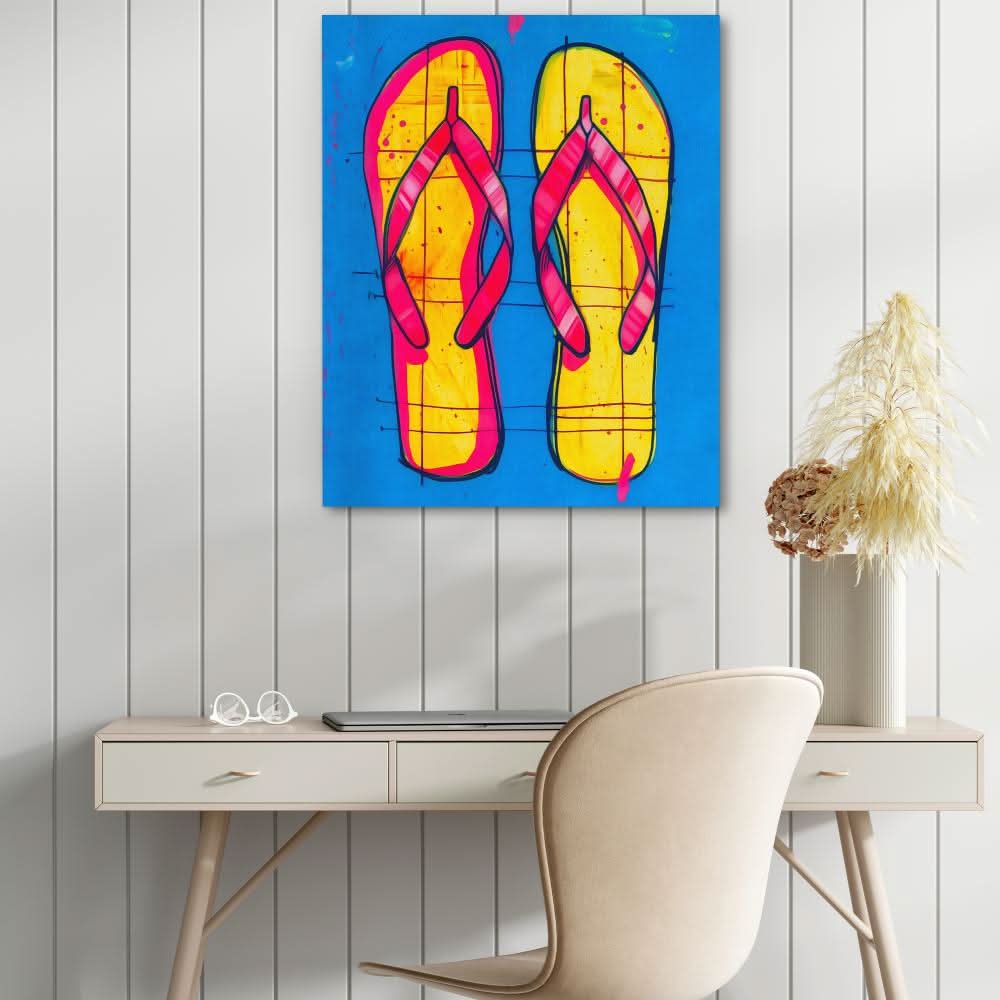 Pop Flips - Pop Art Blue Canvas Wall Art