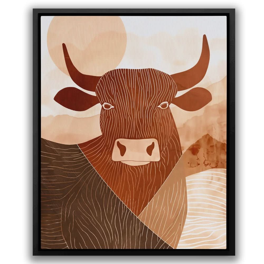 Power Abstracted - Bull Art for Bedroom