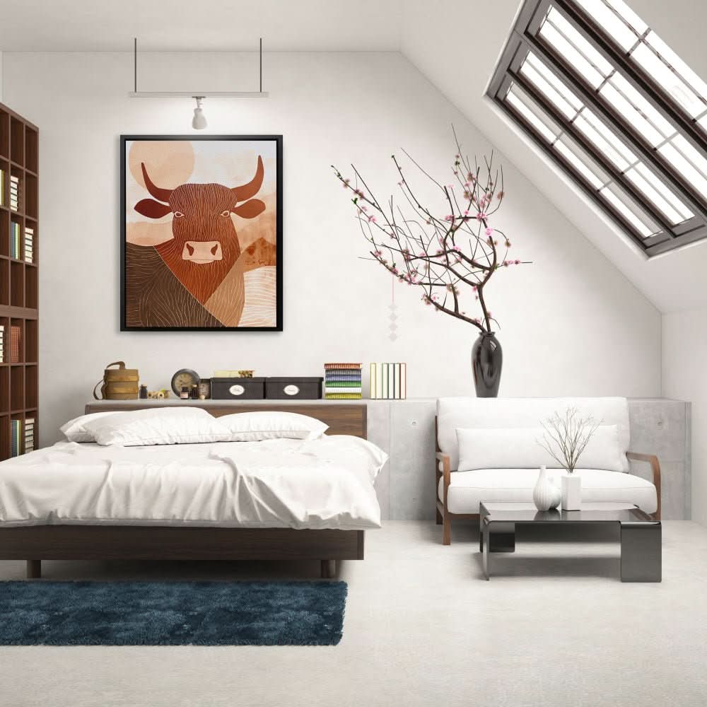 Power Abstracted - Contemporary Brown Canvas Wall Art