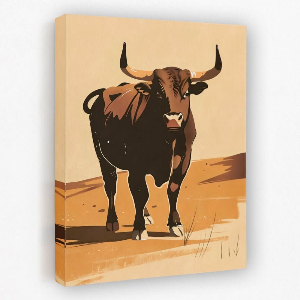 Power in Simplicity - Bull Canvas Wall Art