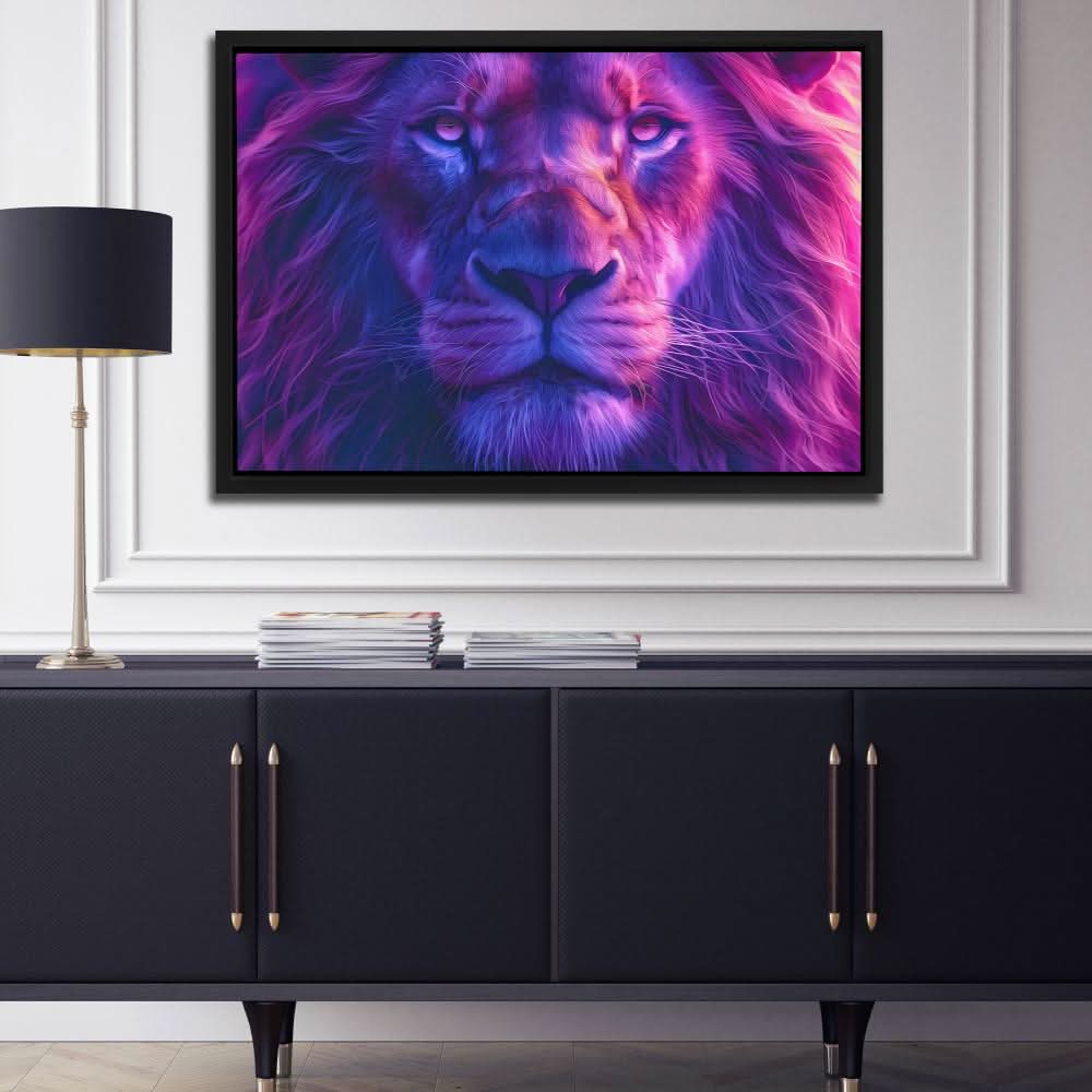 Power of the King - Purple Big Cat Canvas Print