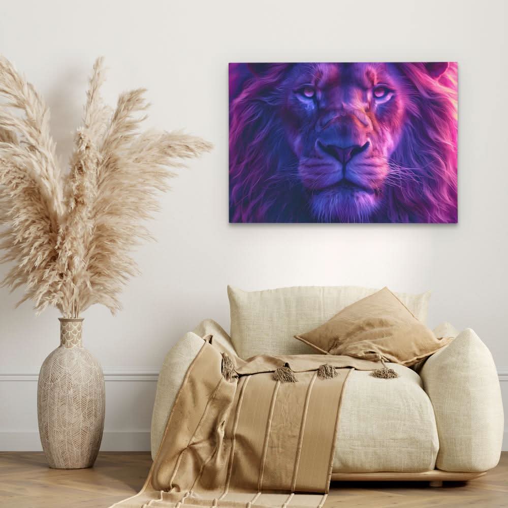 Power of the King - Purple Wall Art for Home Office