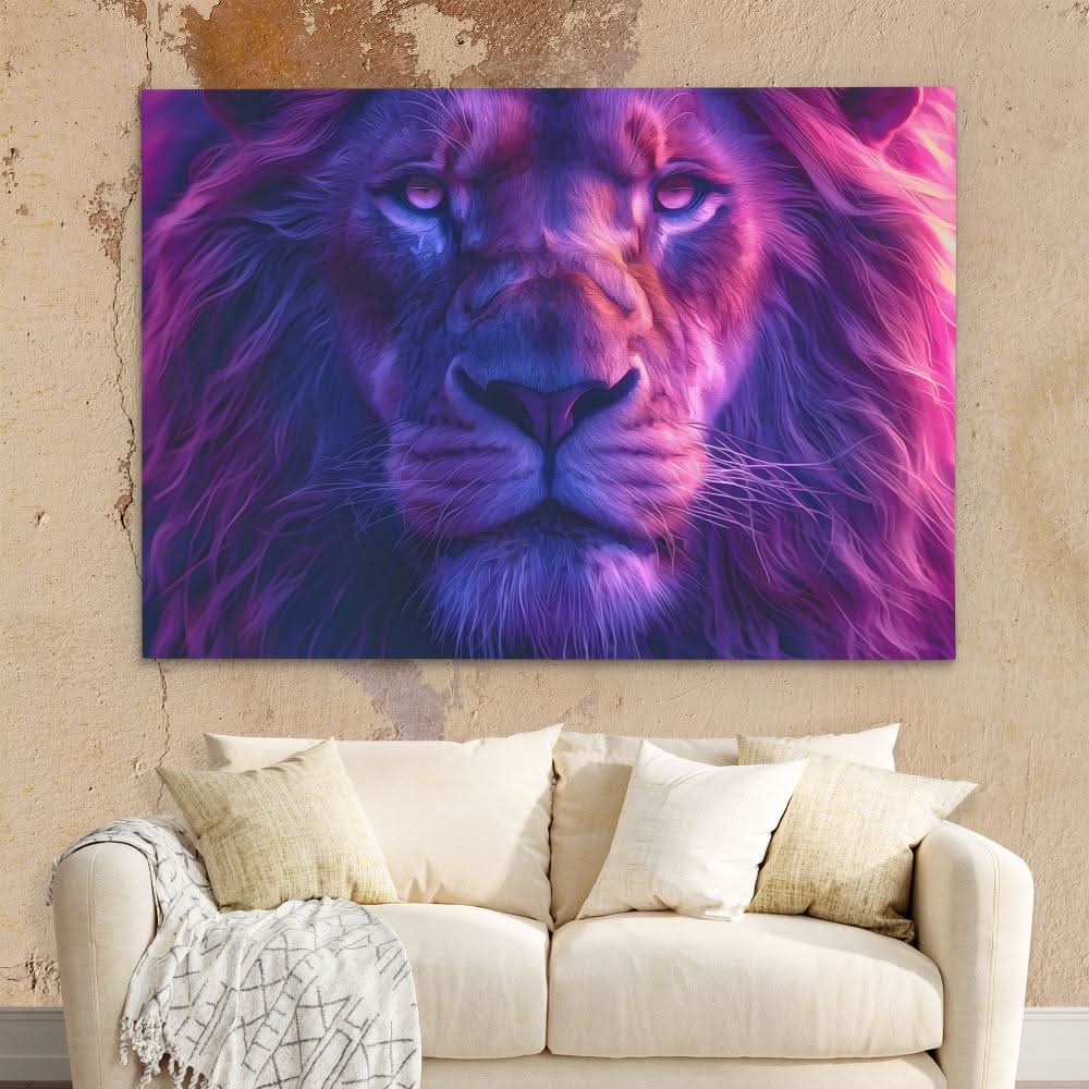 Power of the King - Big Cat Wall Art in Black Frame