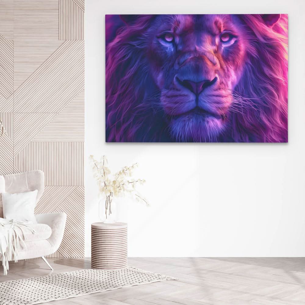 Power of the King - Maximalist Purple Canvas Wall Art