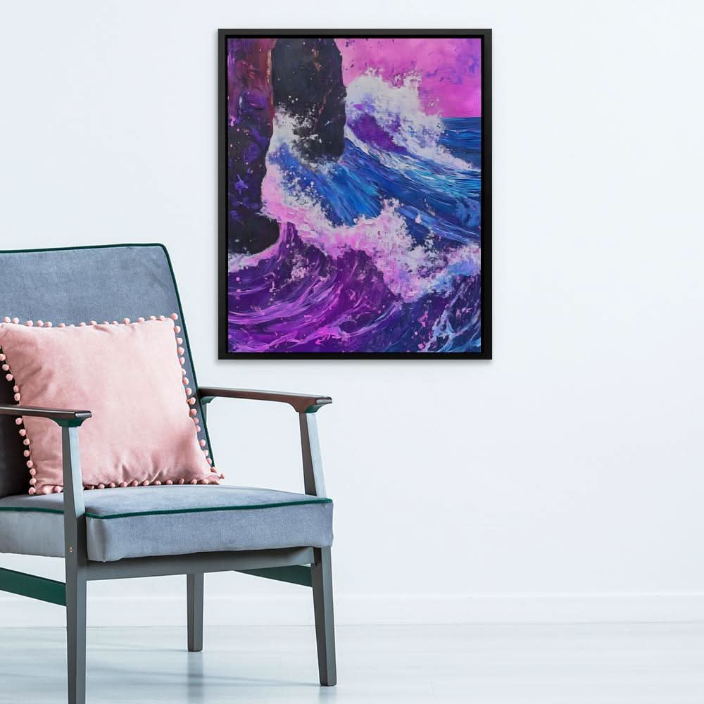 Power of the Violet Sea - Colorful Wall Art for Home Office
