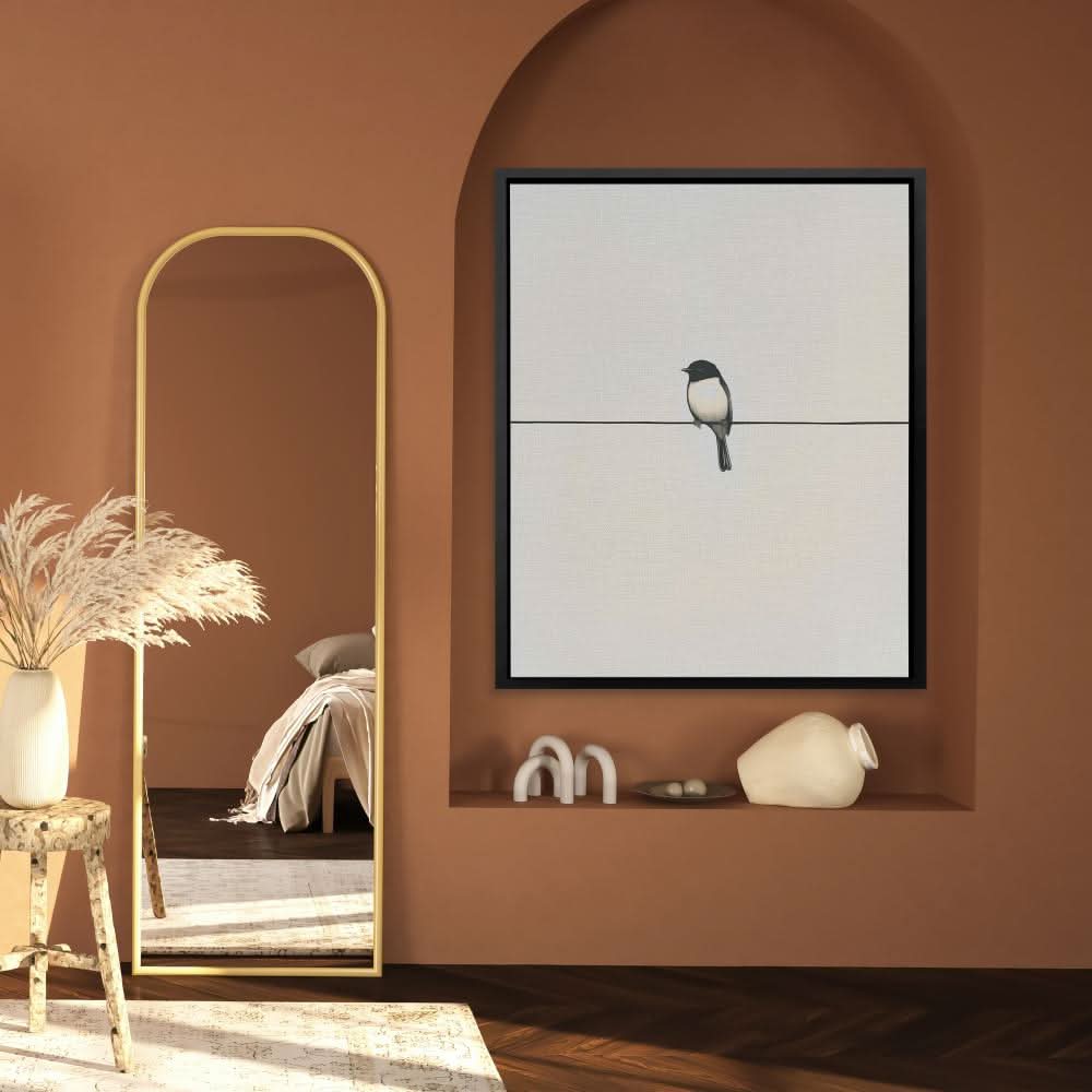 Powerline Perch - Minimalist Neutral Canvas Wall Art