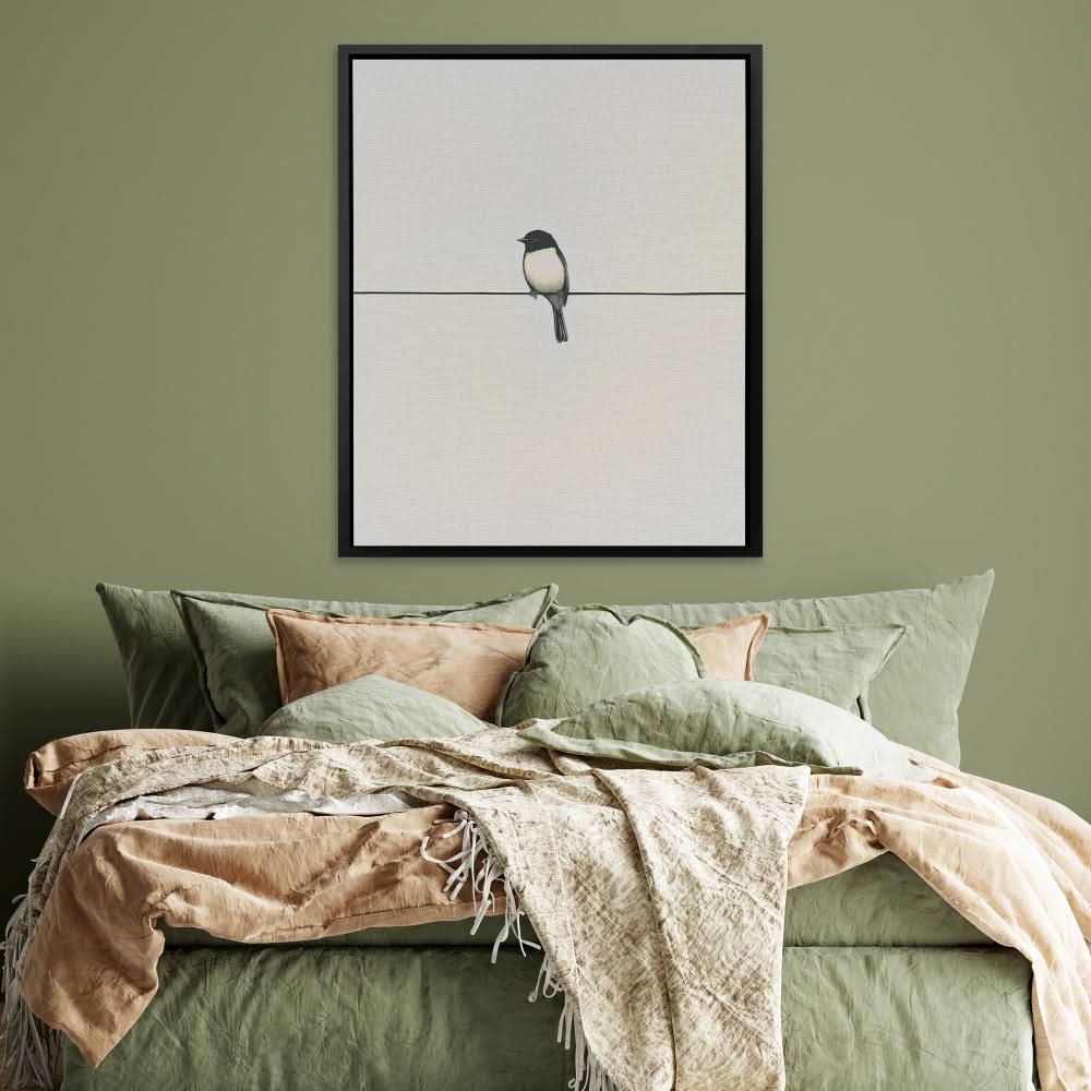 Powerline Perch - Bird Art for Bedroom