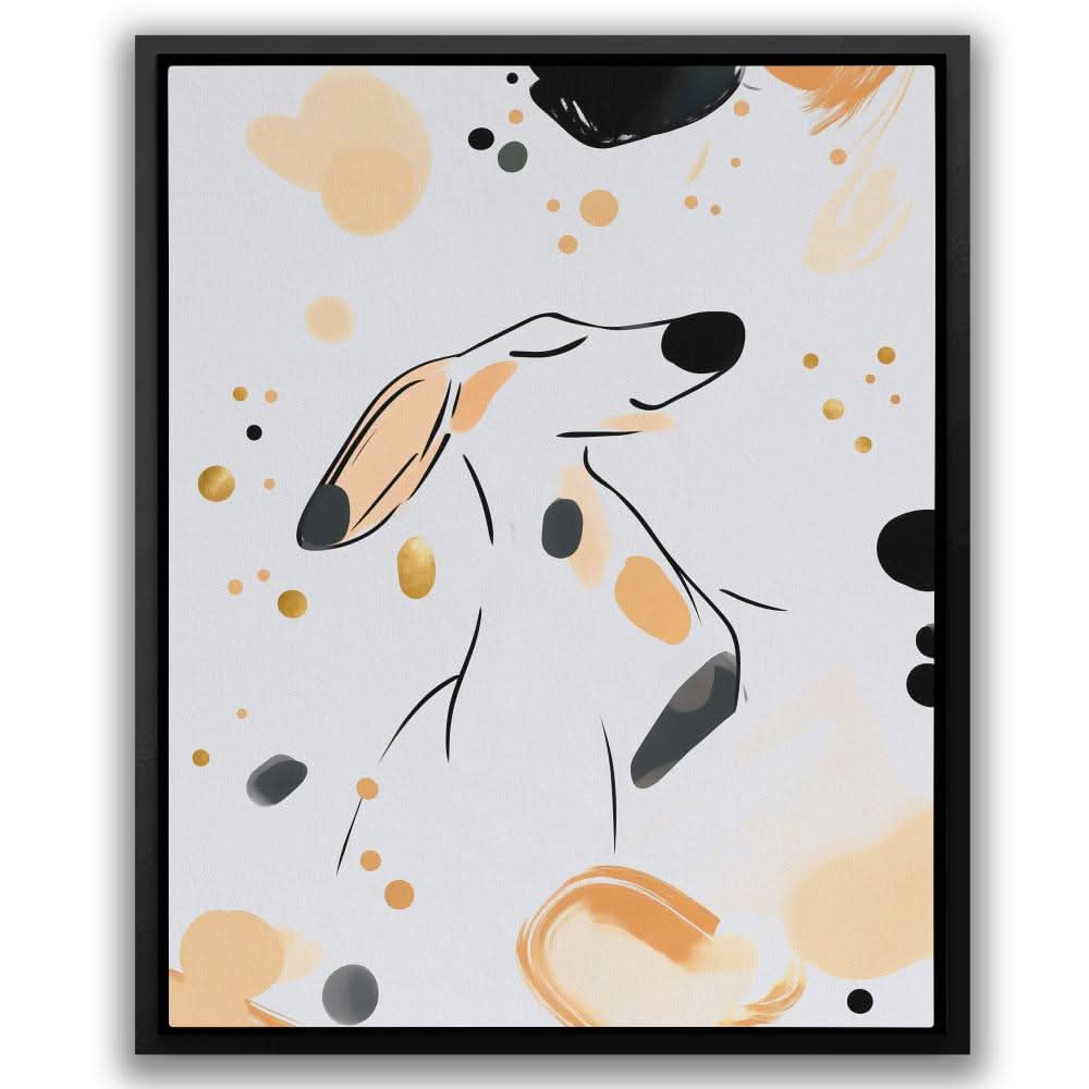 Prancing Puppy - Black and White Canvas Wall Art