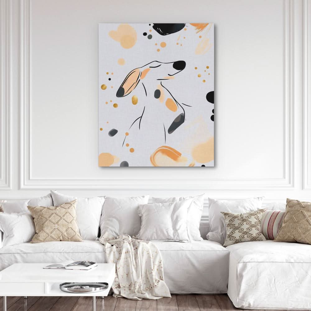 Prancing Puppy - Large Minimalist Canvas Print
