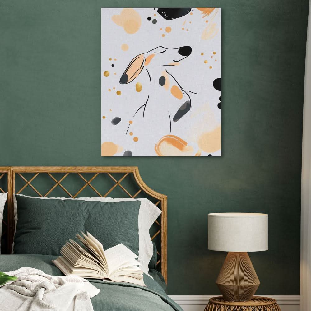 Prancing Puppy - Black and White Art for Hallway