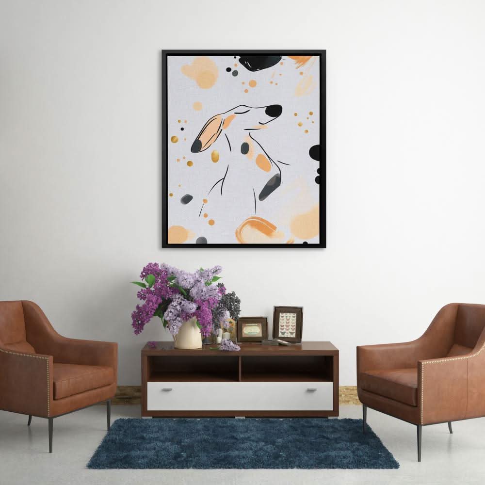 Prancing Puppy - Beige Dog Canvas Print