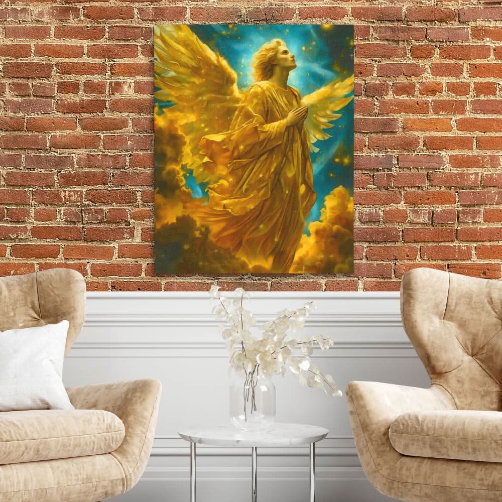 Praying for Life - Gold Canvas Wall Art