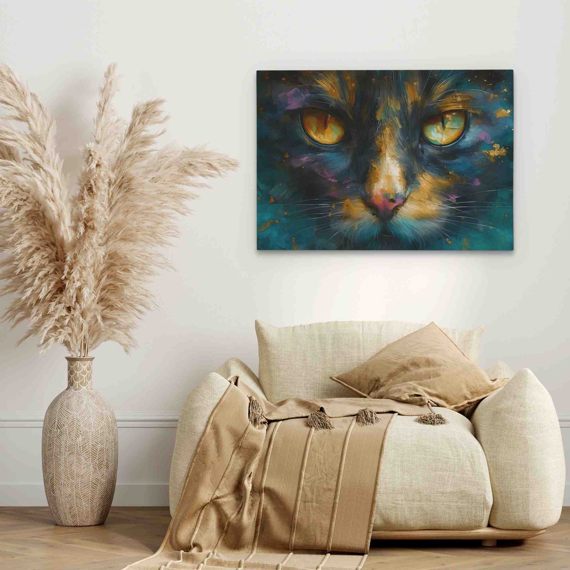 Precious Purr - Cat Wall Art in Black Frame