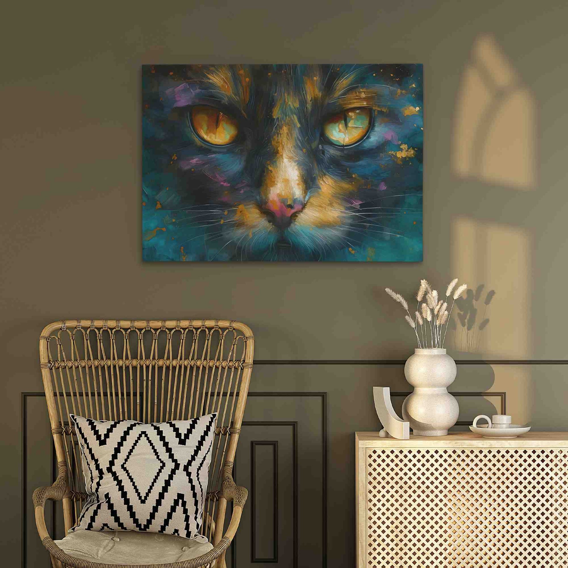 Precious Purr - Teal Wall Art
