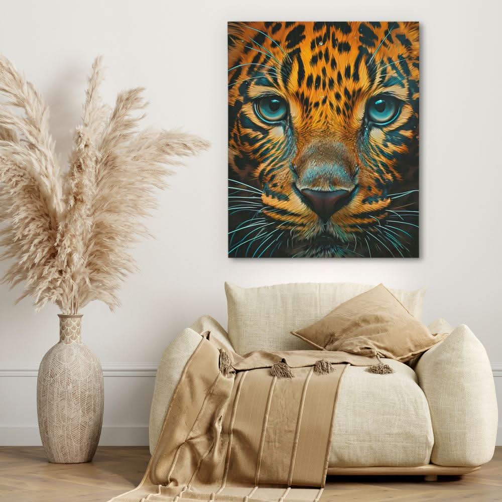 Predatory Pounce - Orange Wall Art for Living Room