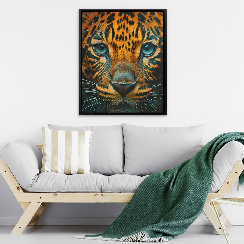 Predatory Pounce - Wall Art in Black Frame