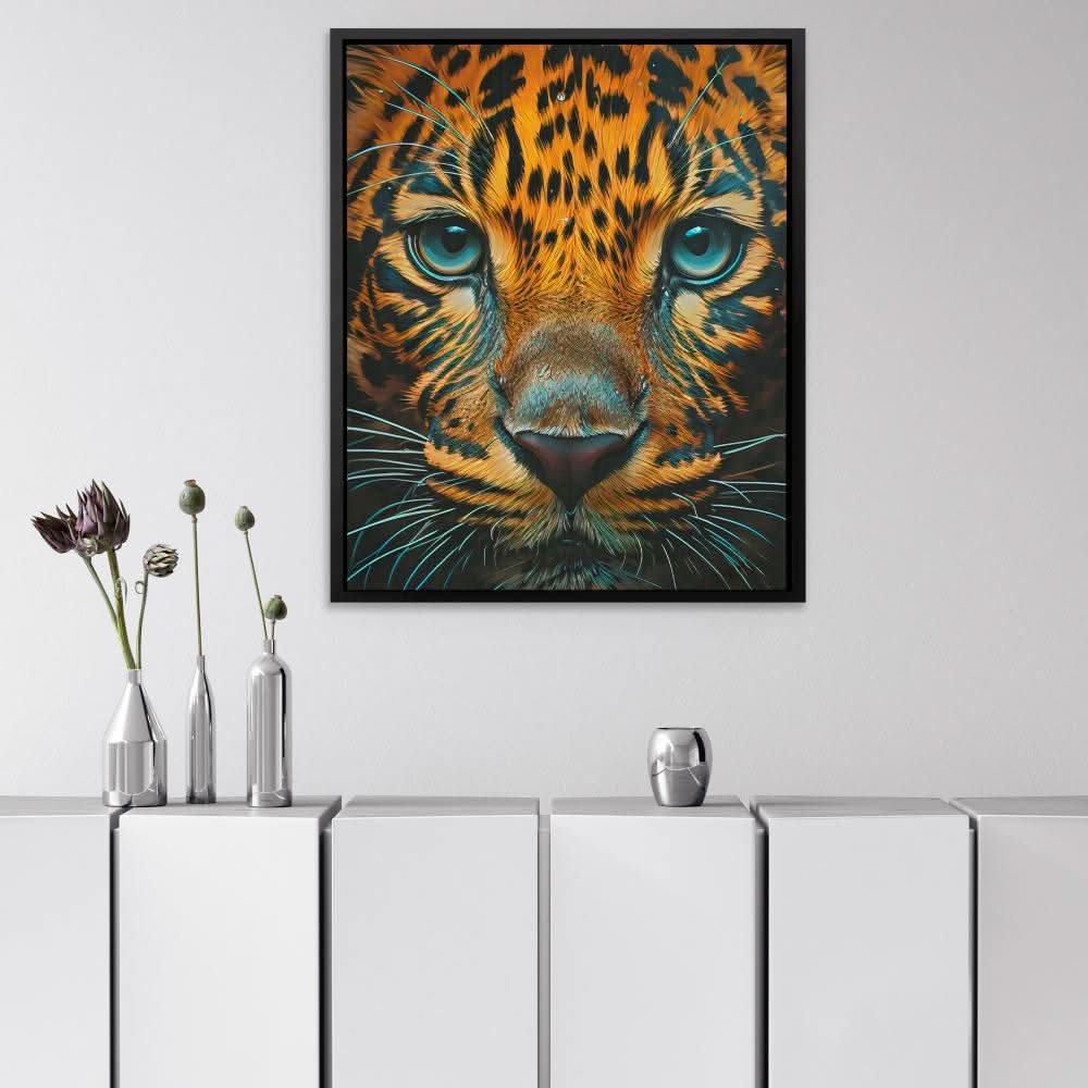 Predatory Pounce - Orange Canvas Wall Art