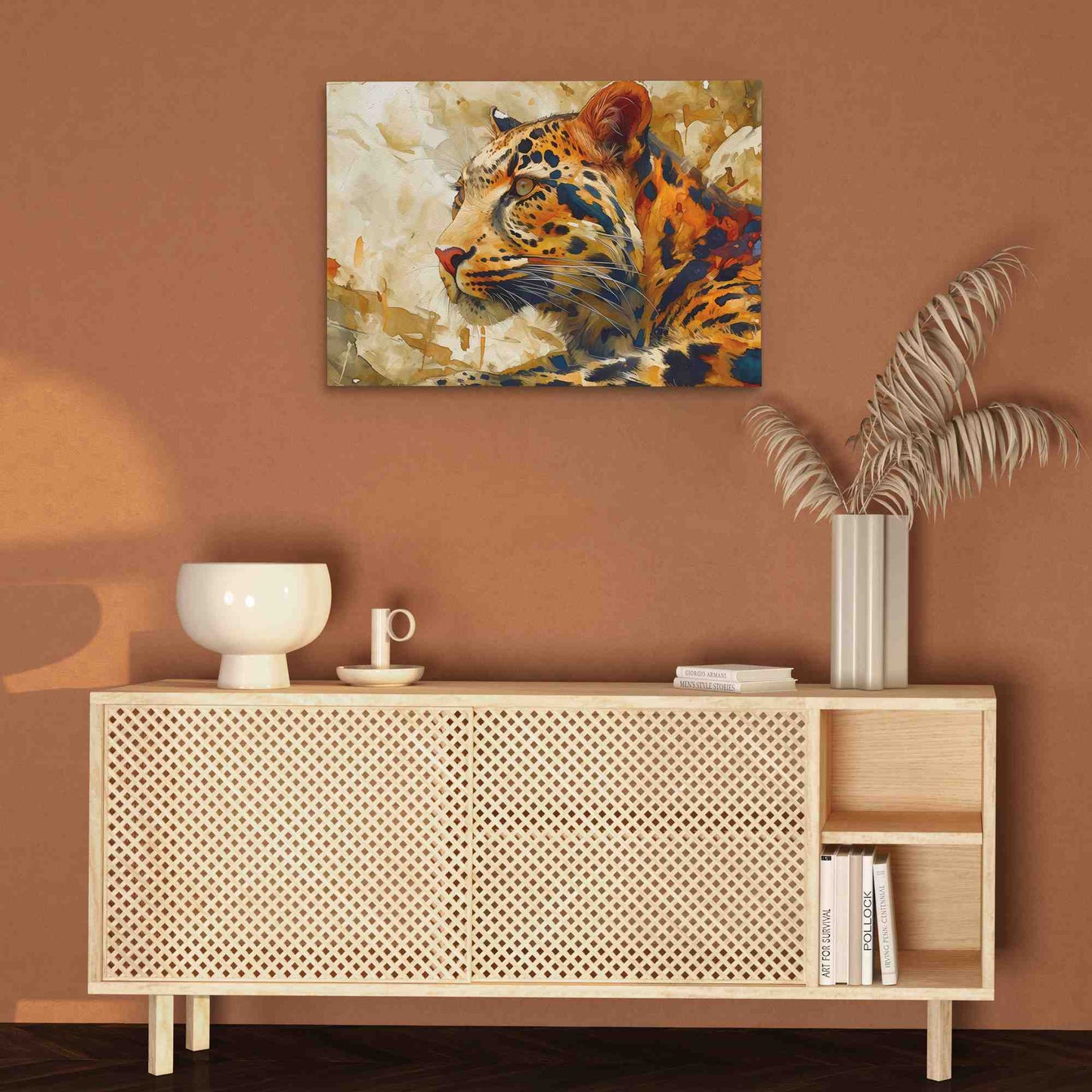 Prey in Sight - Beige Canvas Wall Art