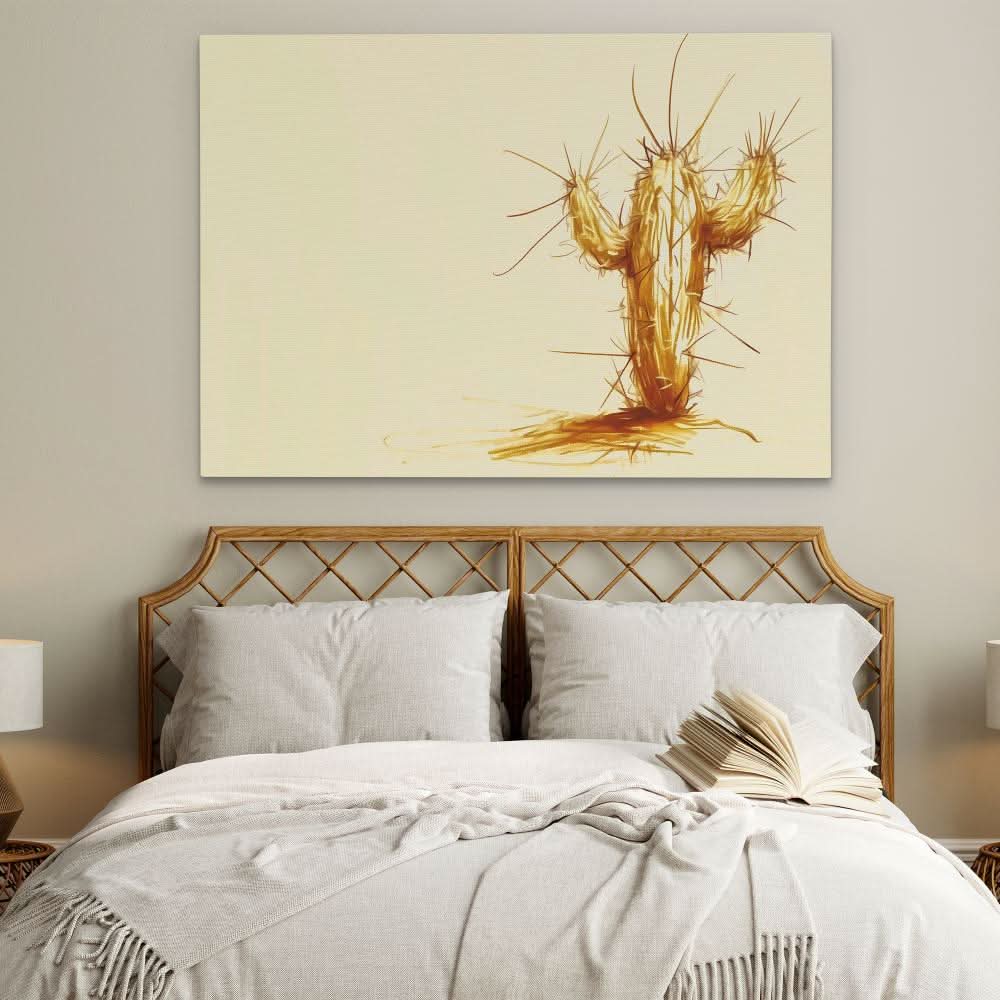 Prickly Cactus - Nature Wall Art in Black Frame