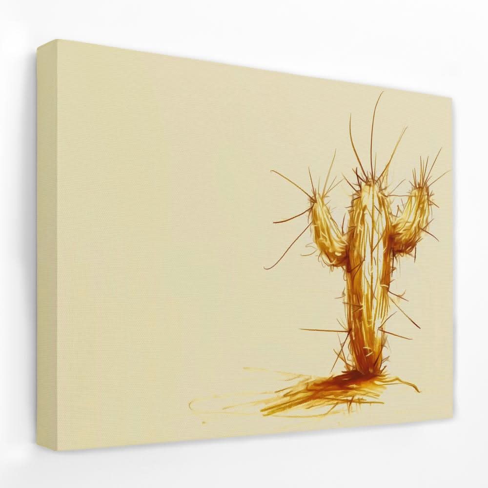Prickly Cactus - Doodle Canvas Wall Art