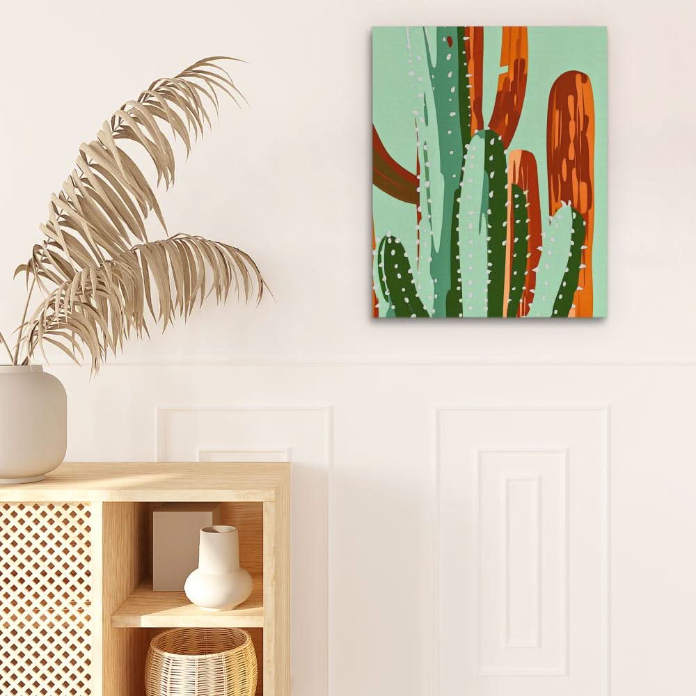 Prickly Patterns - Country and Farm Wall Art in Black Frame