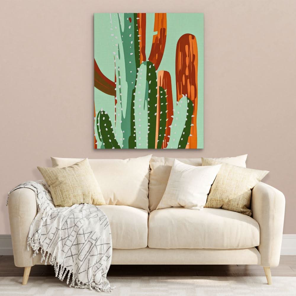 Prickly Patterns - Brown Wall Art for Hallway