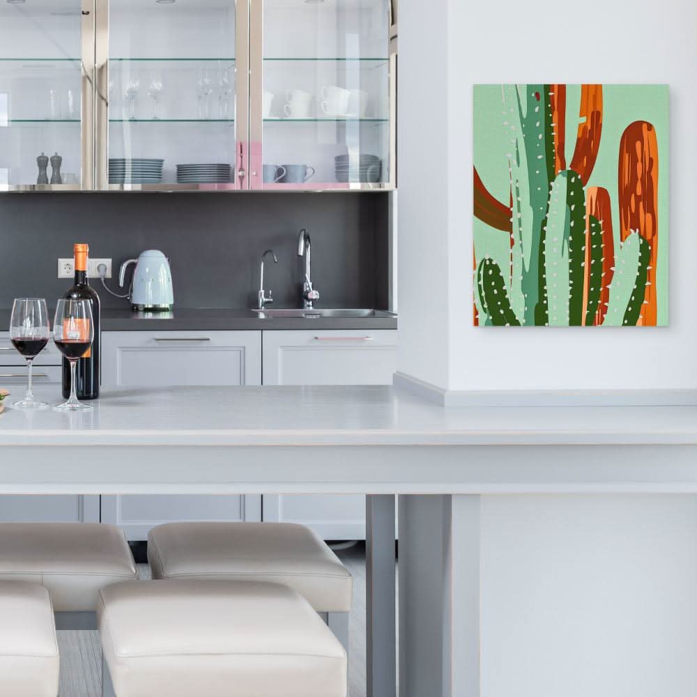 Prickly Patterns - Abstract Wall Art in Black Frame