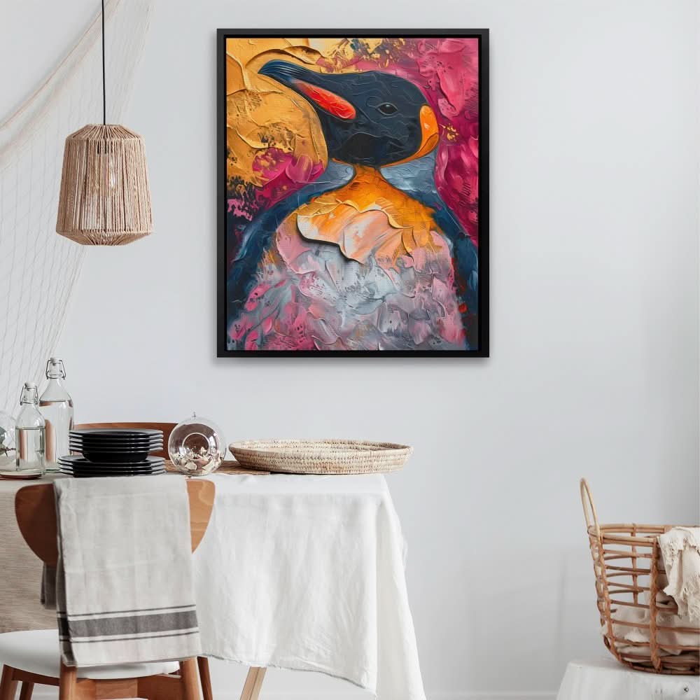 Prideful Penguin - Colorful Wall Art for Home Office
