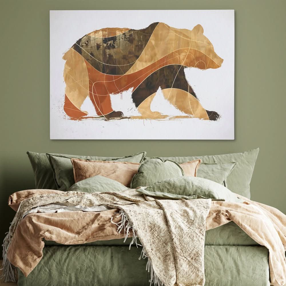 Primal Force - Bear Wall Art in Black Frame
