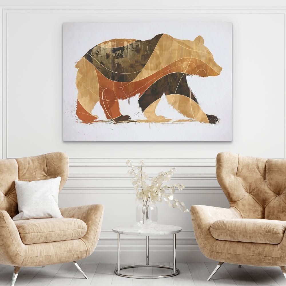 Primal Force - Contemporary Brown Canvas Wall Art