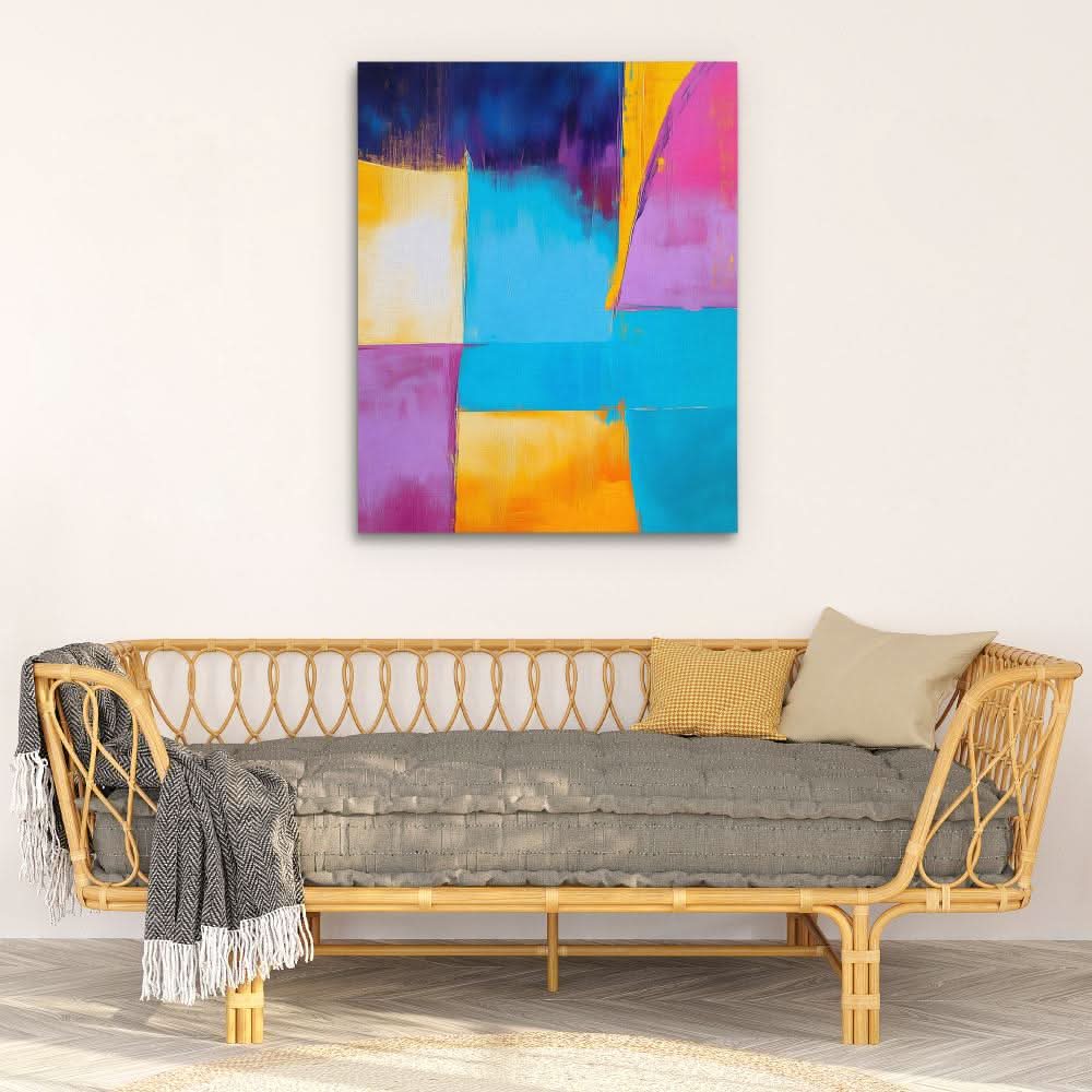 Prismatic Horizon - Entryway Wall Art in Black Frame