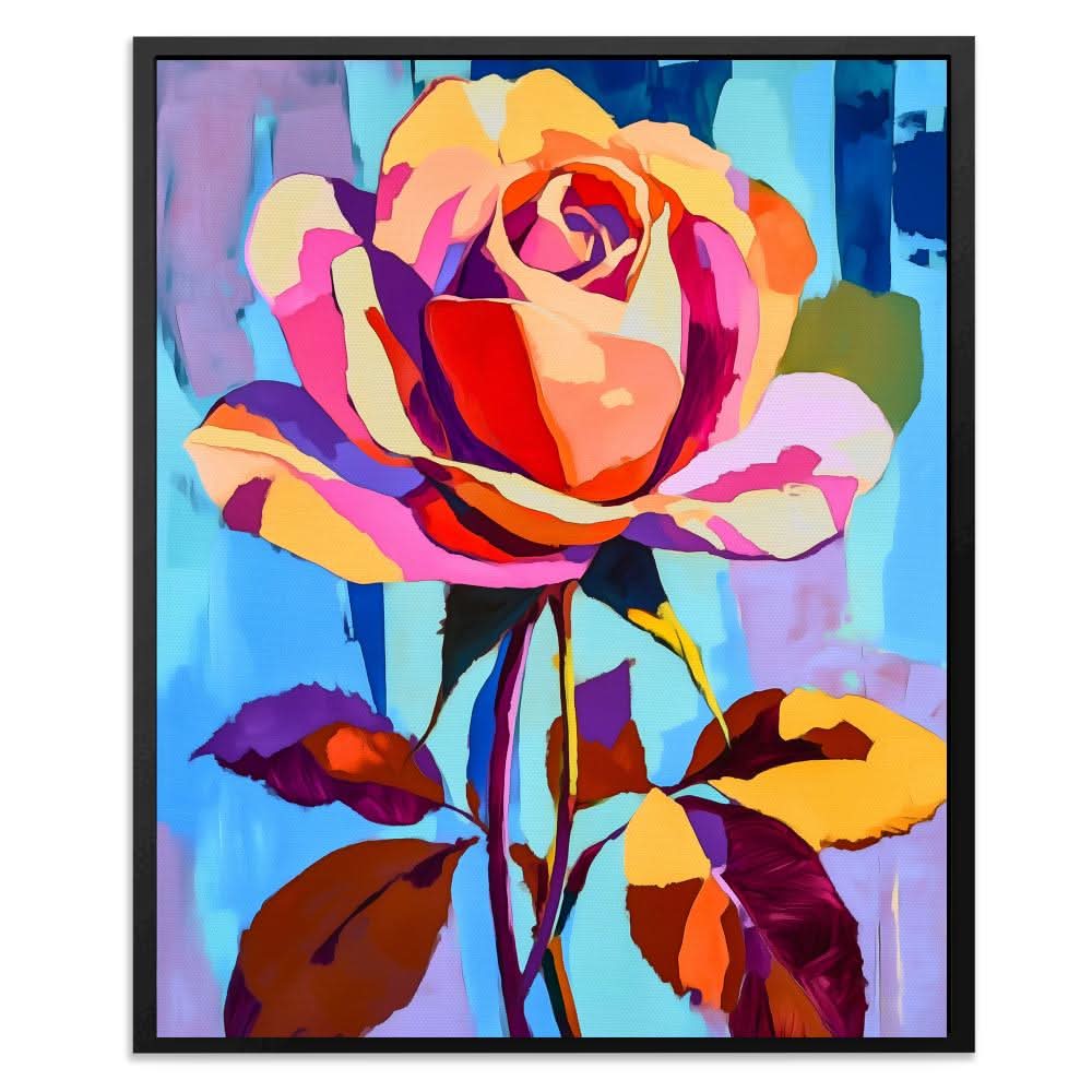 Prismatic Petals - Colorful Pink and Gold Canvas Print
