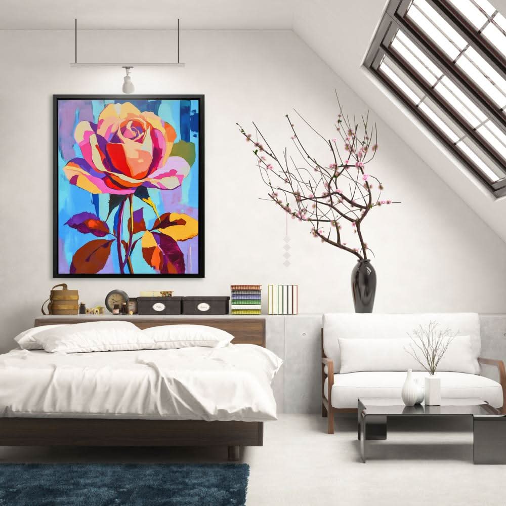 Prismatic Petals - Large Abstract Canvas Print